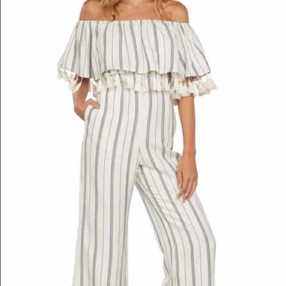 Willow & Clay striped tassel summer jumpsuit!